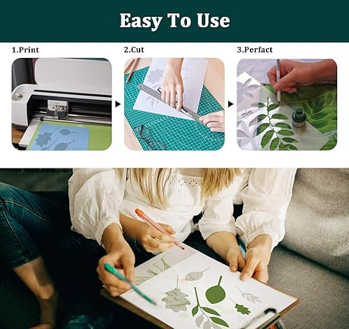 Miniatura 3 de ilauke 10 hojas de plantillas de mylar de 7.5 mil, hojas de plantillas reutilizables en blanco, plantilla de mylar transparente para máquina de