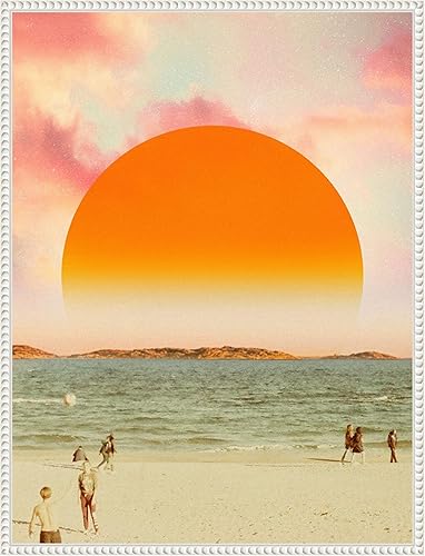 Amanti Art Framed Canvas Wall Art 30x23 Retro Dreamscape II by Victoria Barnes, Framed Wall Art Canvas, Beach Artwork, Traditional Decor, Large