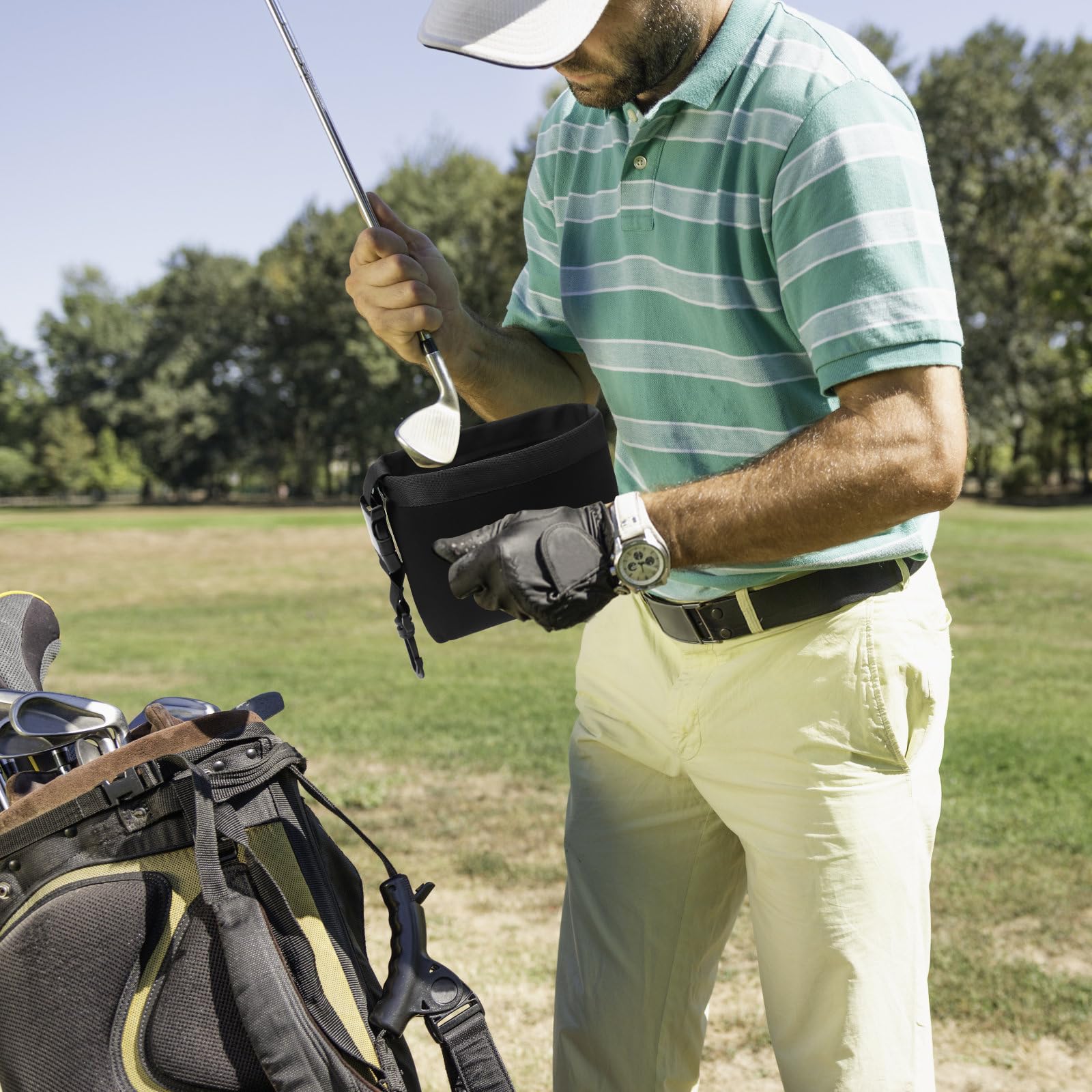 Bolsa de Limpieza para Palos de Golf y Pelotas de Golf Clip Desmontable Lavable a máquina Limpia