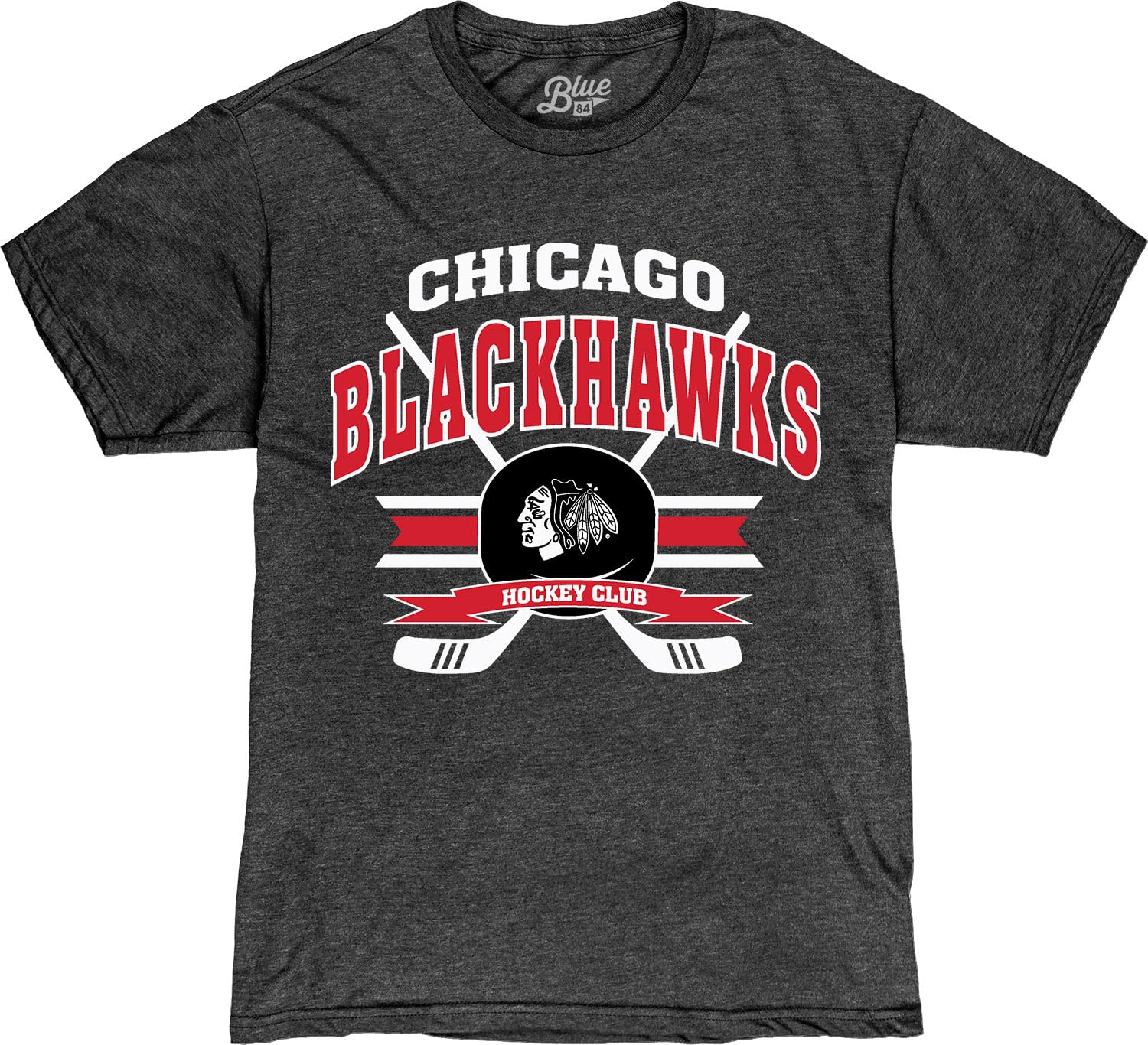 Blue 84 NHL Officially Licensed T-Shirt Heathered Hockey Puck