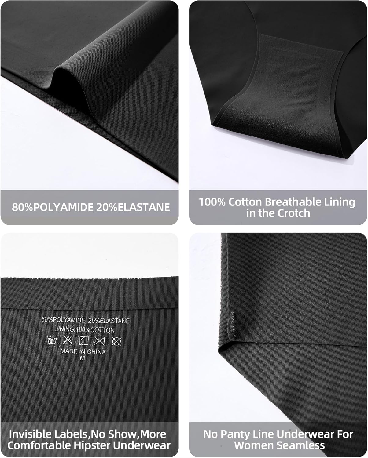 Womens Seamless Underwear No Show Stretch Bikini Panties No Panty Line Invisibles Hipster Briefs Soft Silky 6 Pack - Image 4