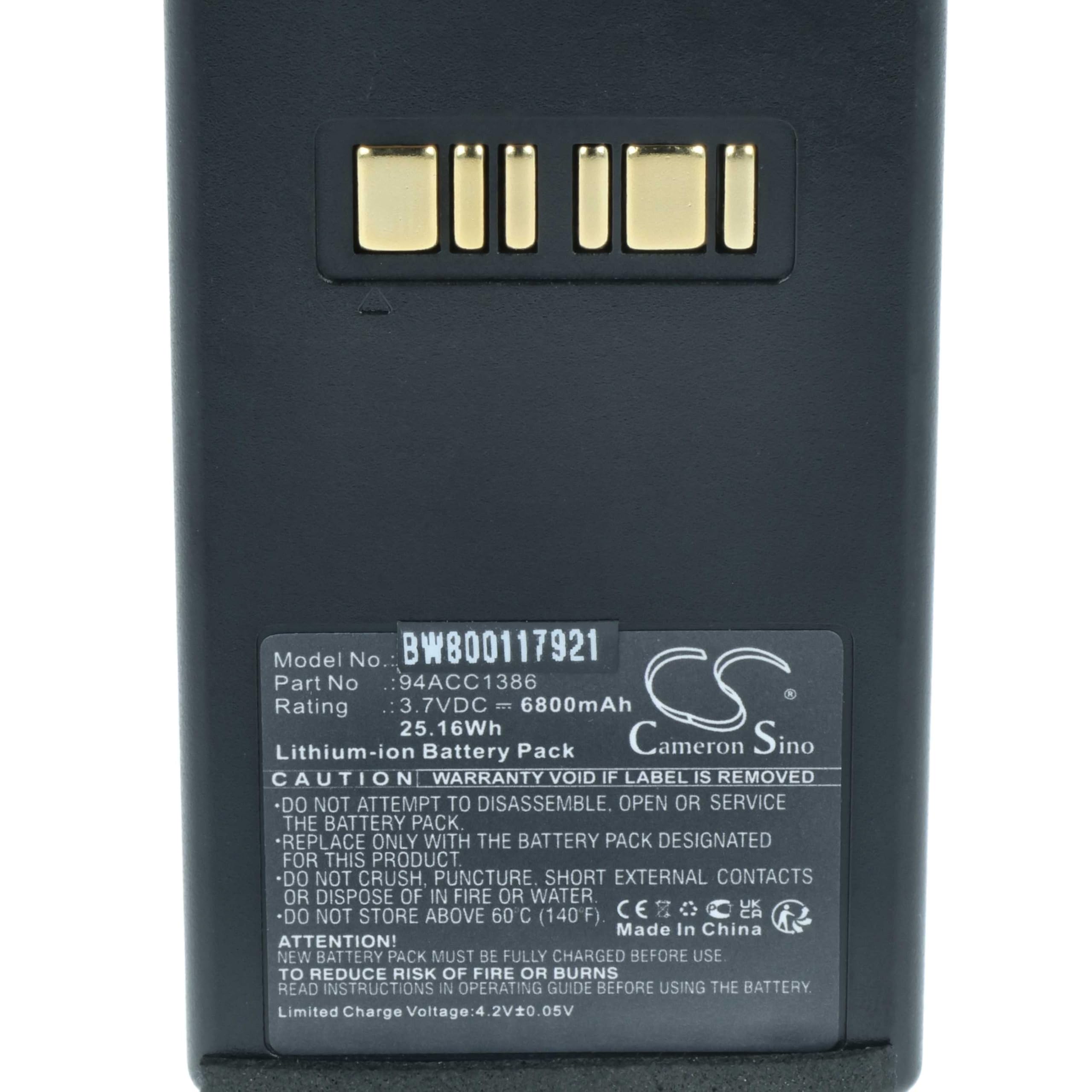vhbw 5X Akku Ersatz für Datalogic 94ACC1386 | BT-26, BT-10 für Barcodescanner POS (6800 mAh, 3,7 V, Li-Ion)