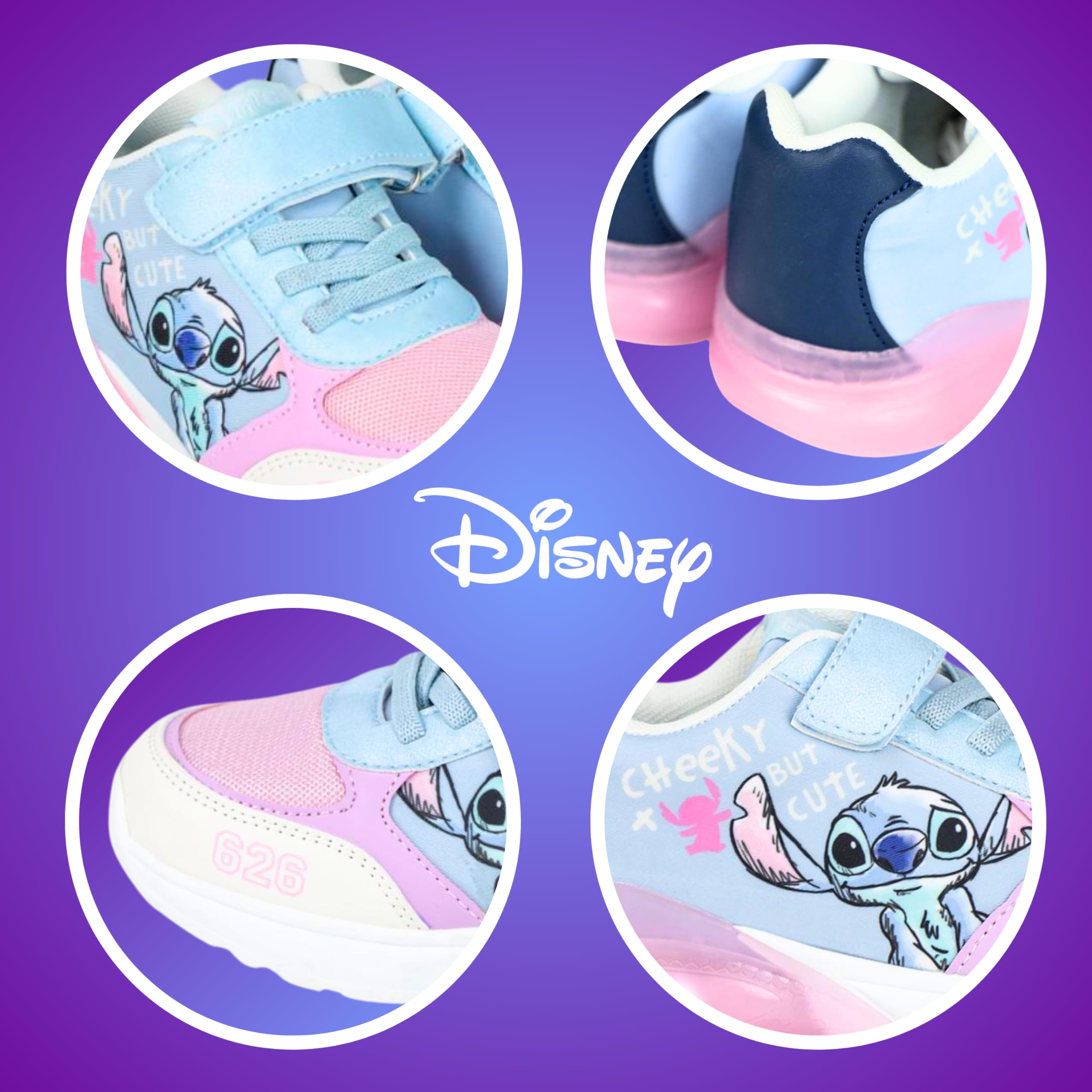 Disney Stitch Zapatos para Niñas, Calzado Deportivo con Luces, Regalo, Talla EU 31