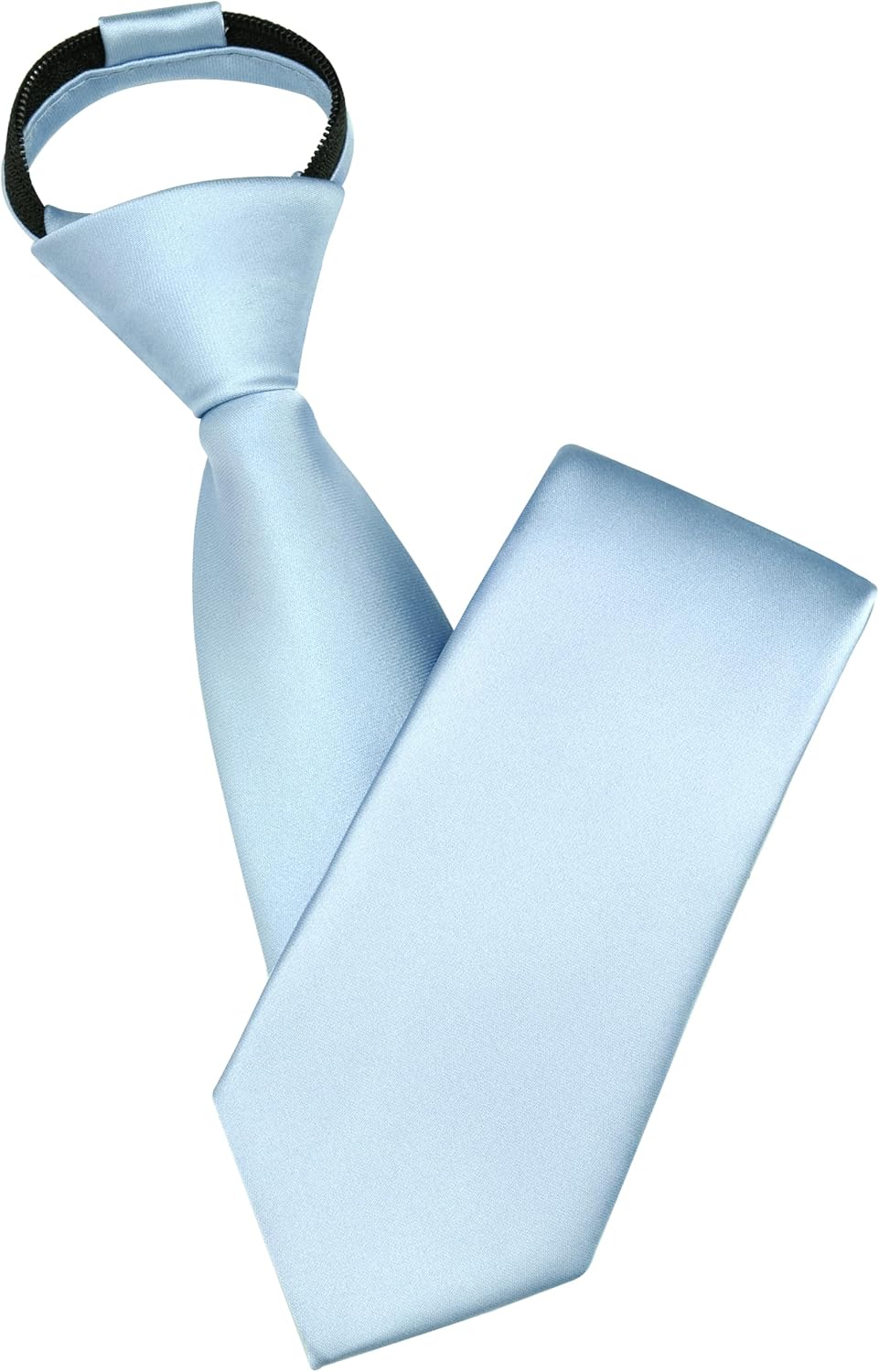 Branduce 3.15"(8cm) Mens Solid Satin Tie Pre-tied Adjustable Zipper Necktie for Business and Wedding