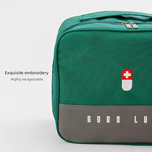 Miniatura 9 de TOPASION Lindas bolsas vacías de primeros auxilios, bolsa de medicina de viaje para mujeres y niñas, bolsa organizadora de suministros médicos, kit