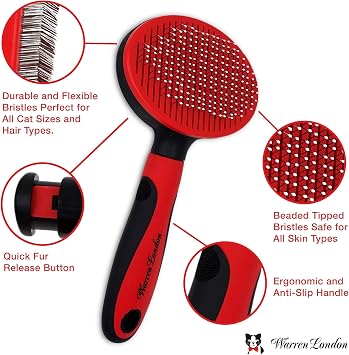 Warren London Cat Detangler Spray Bundle with Pin Brush for Matted Hair | Leave in Conditioner Pet Detangling Spray that Demattes & Refreshes | 8oz w/Pin Brush