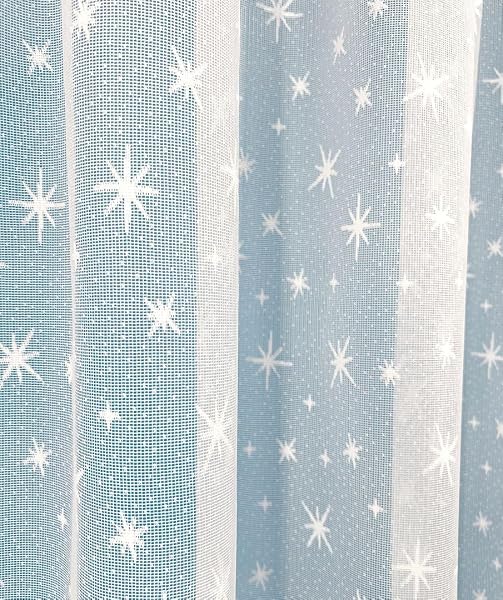 John Aird - Stars Design Net Curtain - Select Your Size (2 Metres Width, Drop: 36" (91cm)) - 3