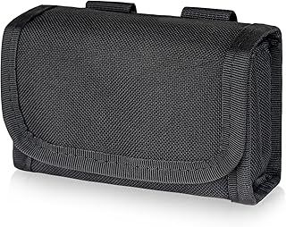 10 Round Shotgun Shells Holder Molle Pouch for 12 Gauge. Hunting Black Tactical Waist Bag