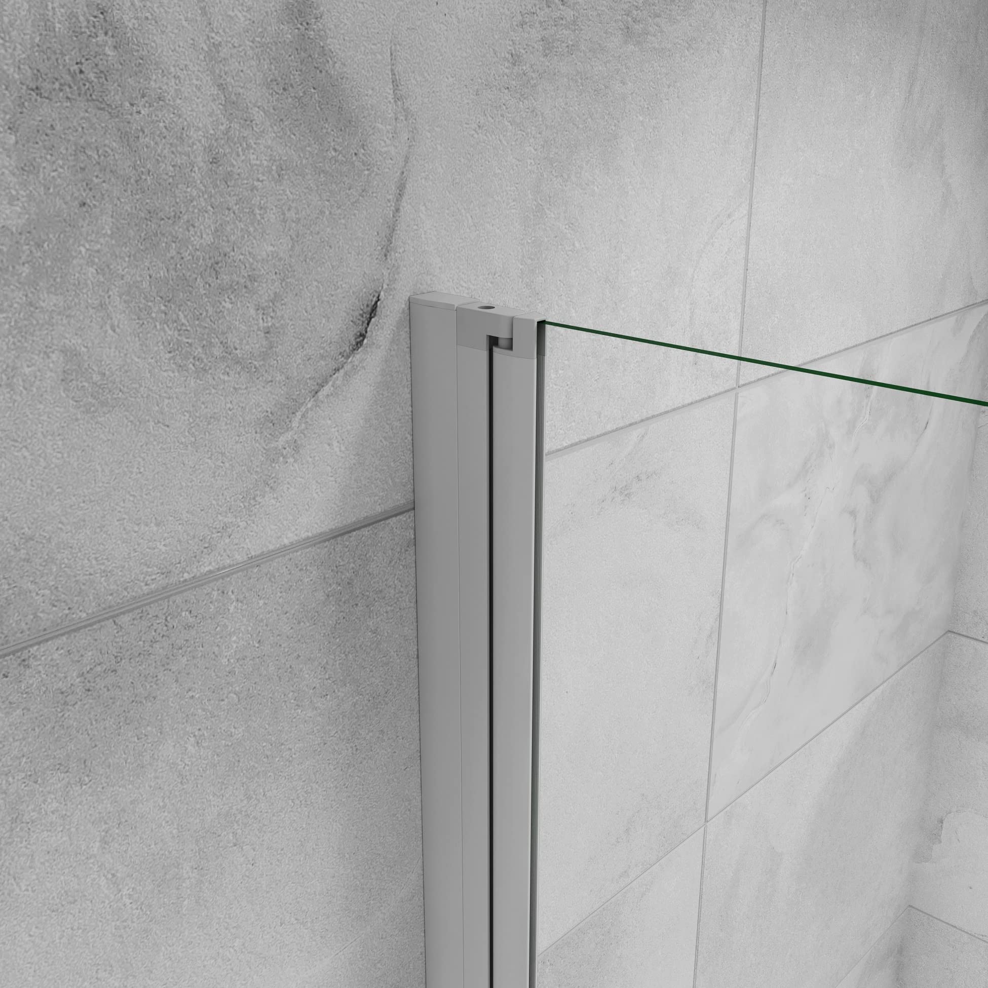 AICA porte de douche battante 110x180cm profilé blanc en 5mm verre anticalcaire porte de douche Hauteur 180cm Installation en niche