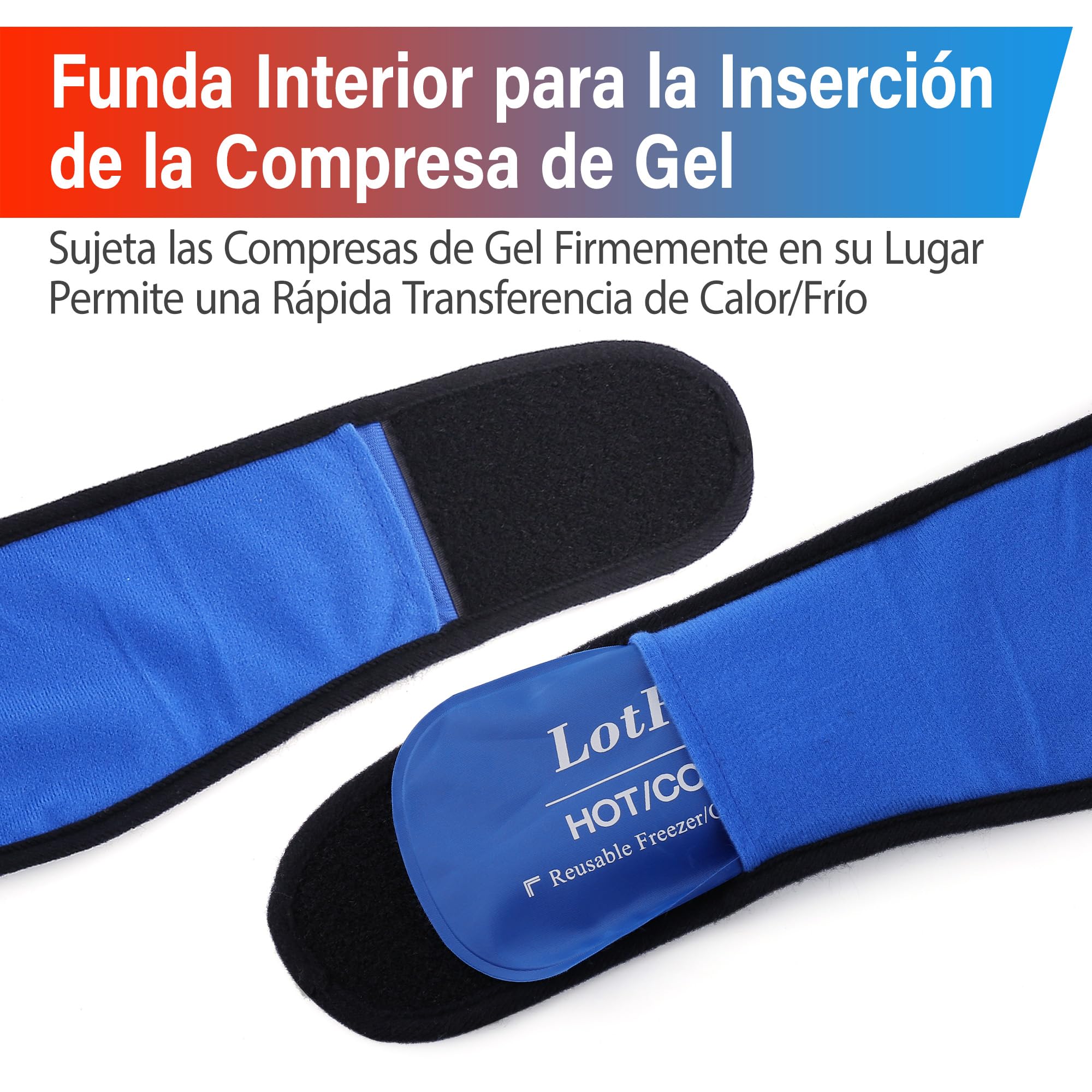 LotFancy 4 Bolsas de Gel Reutilizable Frío Calor con Banda de Compresión, Bolsa de Hielo Compresas Multiusos Terapia para Mandíbula Cara Cabeza Barbilla Dolor De Muelas, Cirugía Facial Oral