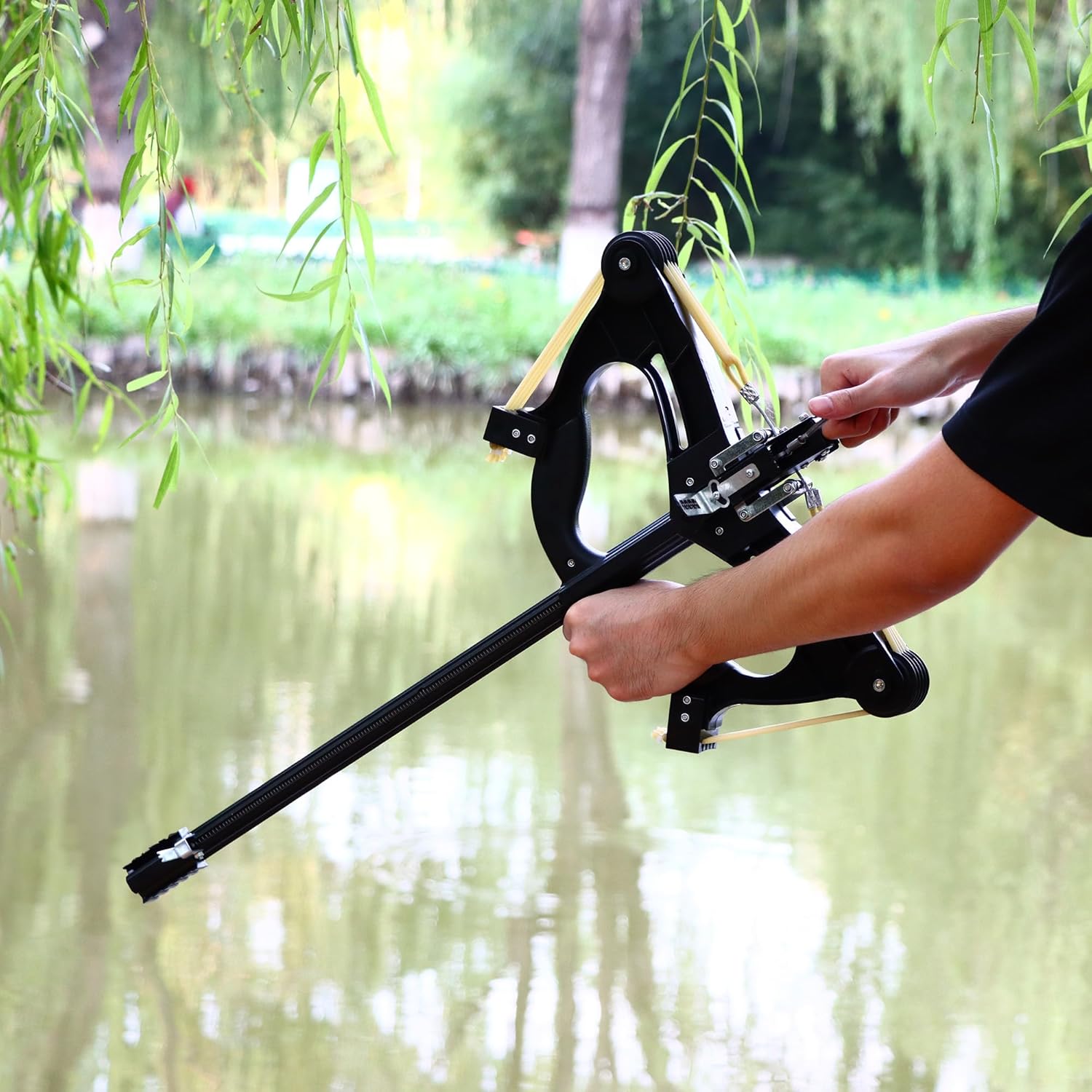 Steel Ball Compound Bow Set for Adults, 40-Round Continuous Shooting, Right-Handed Ball Bearing Hunting Bow with Mechanical Sight & Pulley System