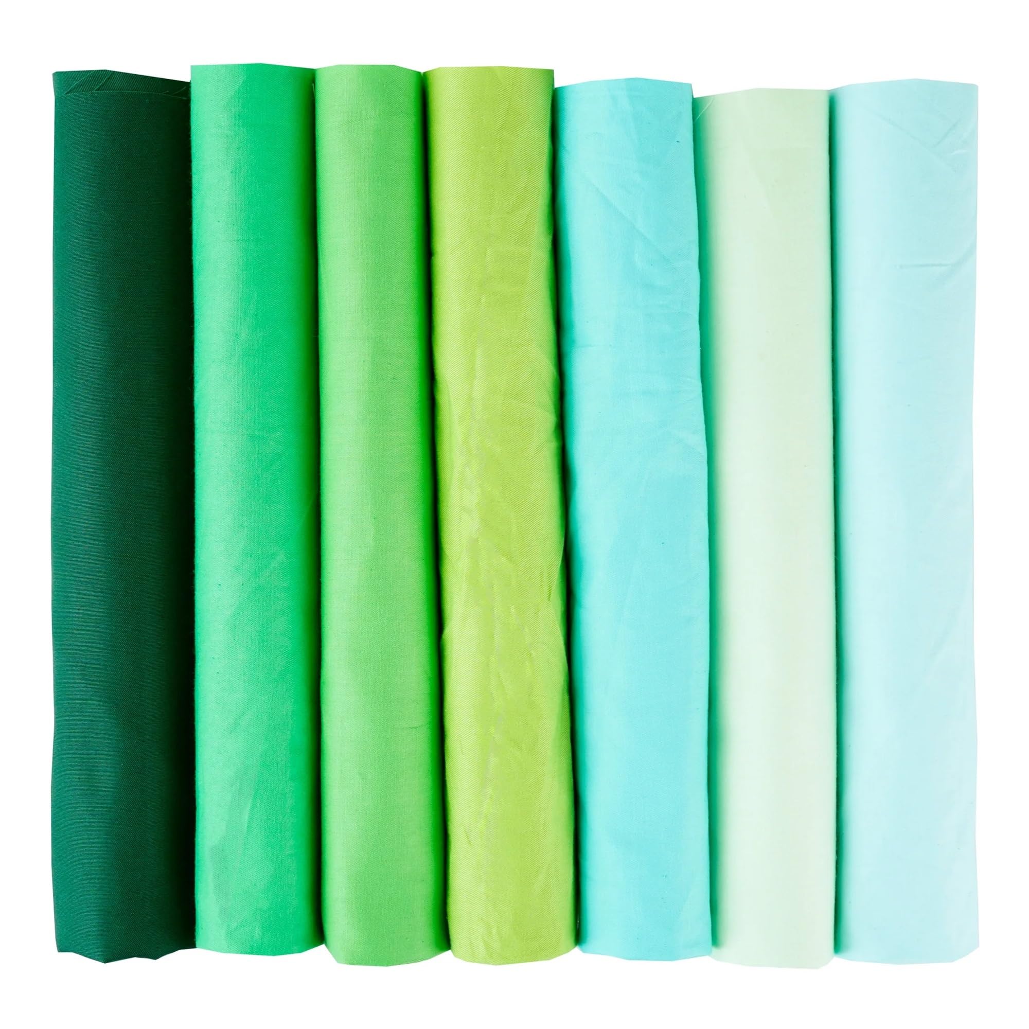 Tela fieltro 7 piezas de tela algodón lisa 25 x cm (50 50 cm) for manualidades, patchwork, acolchado y costura Fieltro para manualidades(Green,7PCS of 50x50cm)