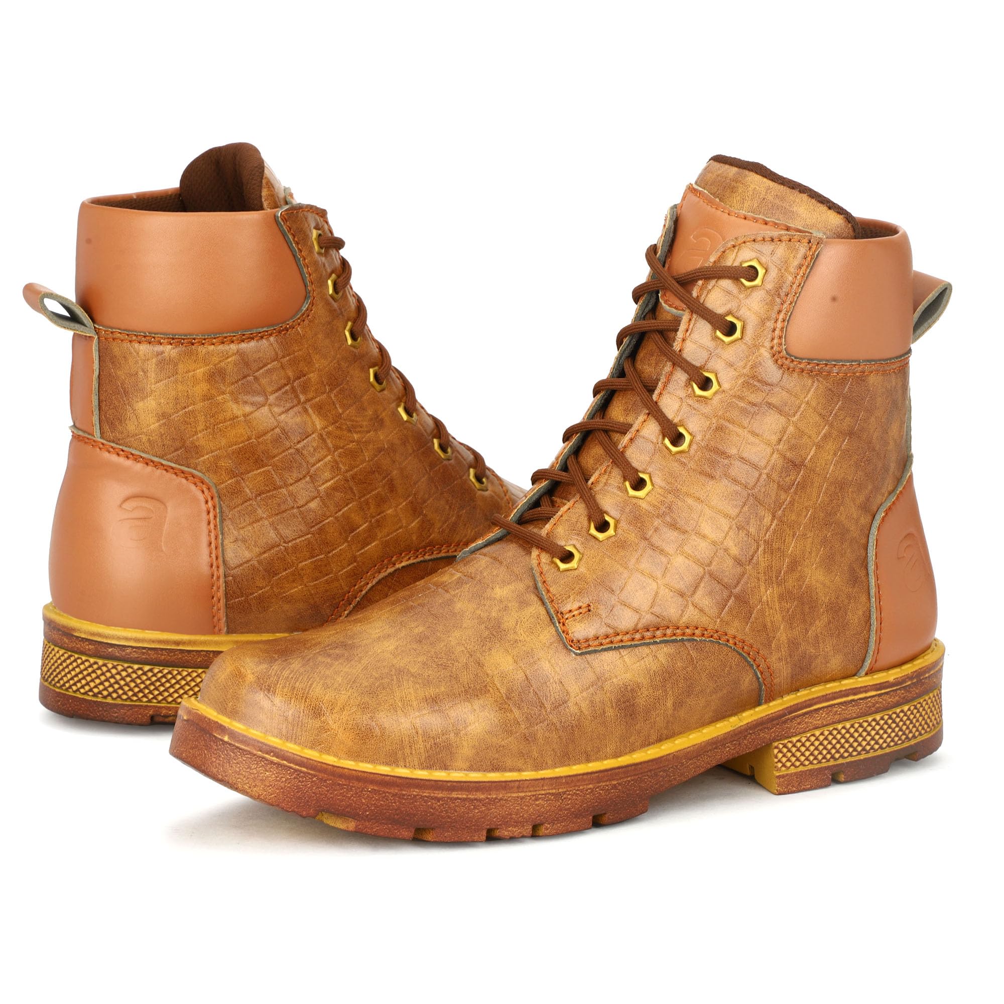 ARICS Moto Inspired Mild water proof High top ankle Snow boots for Men (BROWN, UK Footwear Size System, Adult, Men, Numeric, Medium, 8) 3