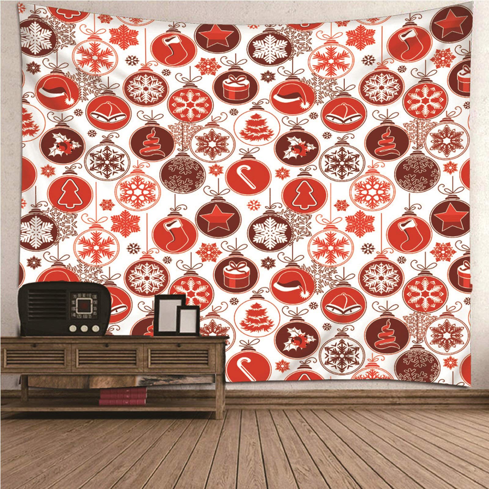 Tapiz de pared con elementos navideños para decorar tu salón o usar como mantel