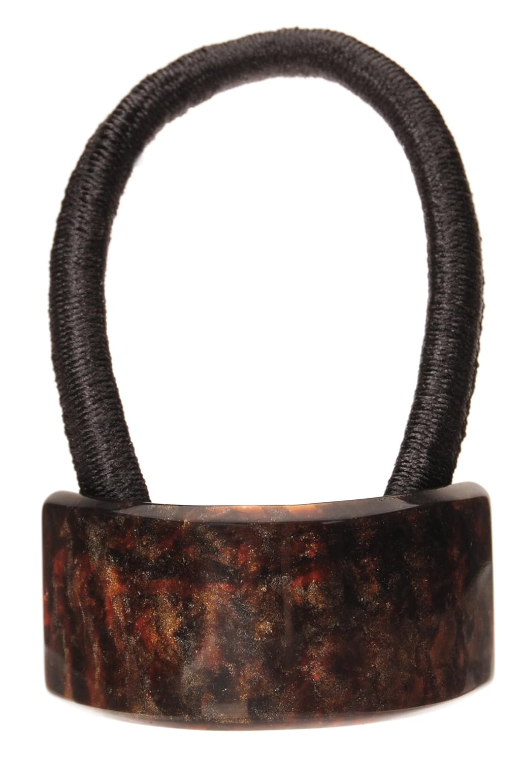 France Luxe Rectangle Ponytail Holder - Caramel Horn