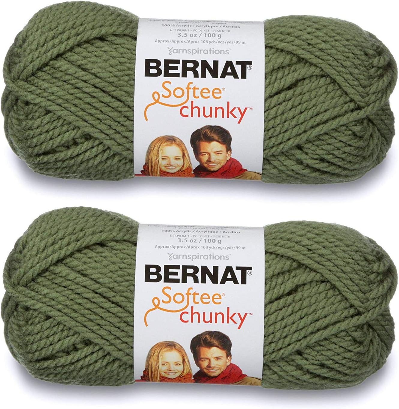 Bernat Softee Chunky Yarn - Forest, 100% Acrylic, 108 Yards