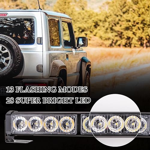 Miniatura 4 de Barra con 28 luces LED de advertencia y emergencia de 32 pulgadas, luz estroboscópica de tráfico para vehículos camiones
