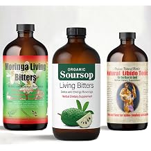 HERBOGANIC Premium Soursop, Moringa & Men wellnes Living Bitter Pack of 3, 16oz Each - Natural Blend of different ingredients to Support overall health and wellness.