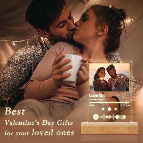 Miniatura 7 de Marco personalizado de Spotify con imagen, regalos de cumpleaños personalizados de San Valentín para él y ella, placa de fotos personalizada con luz