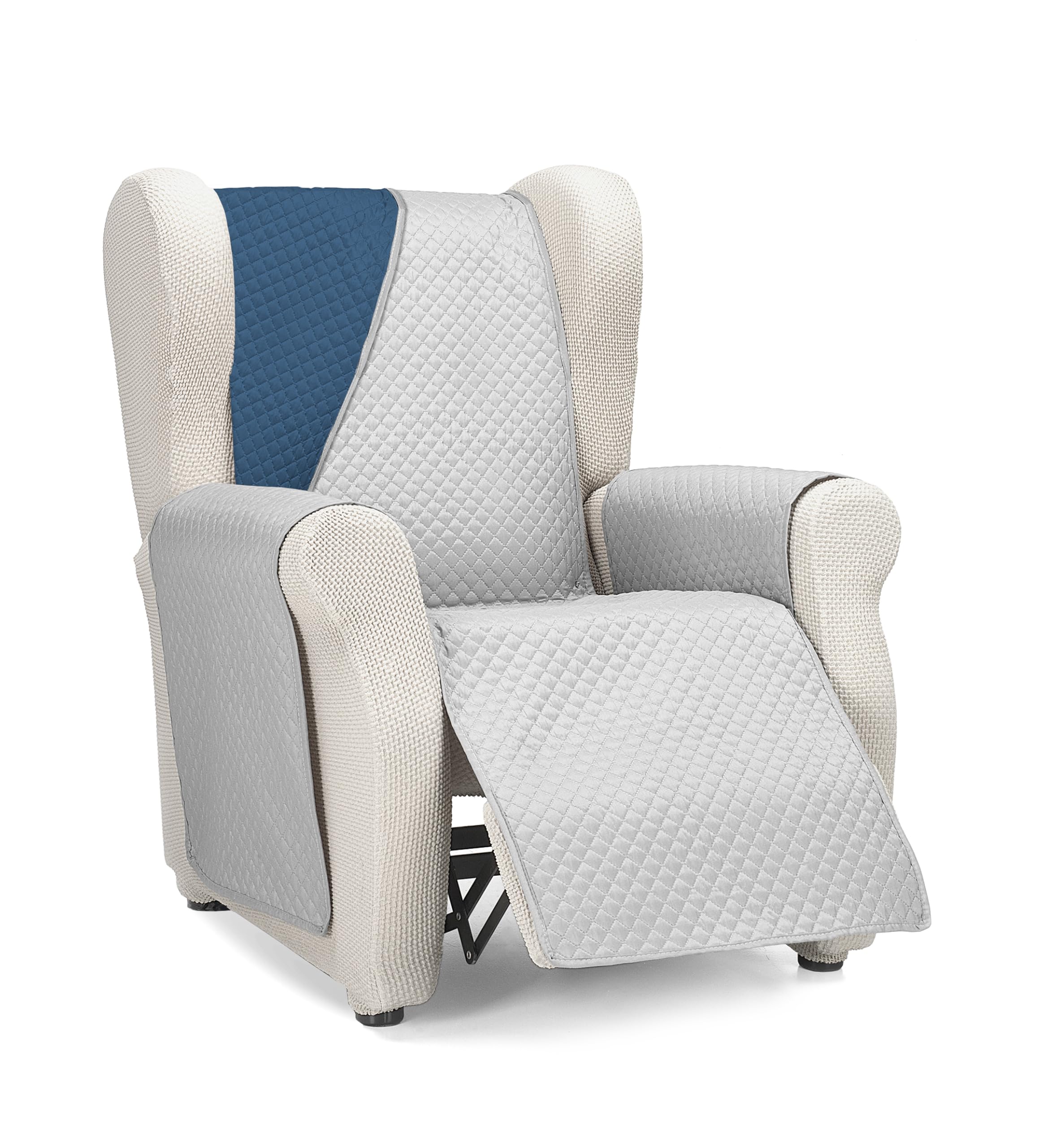 Martina Home Diamond Reversible Quilted Sofa Cover Grey/Blue 1 Seater Relax