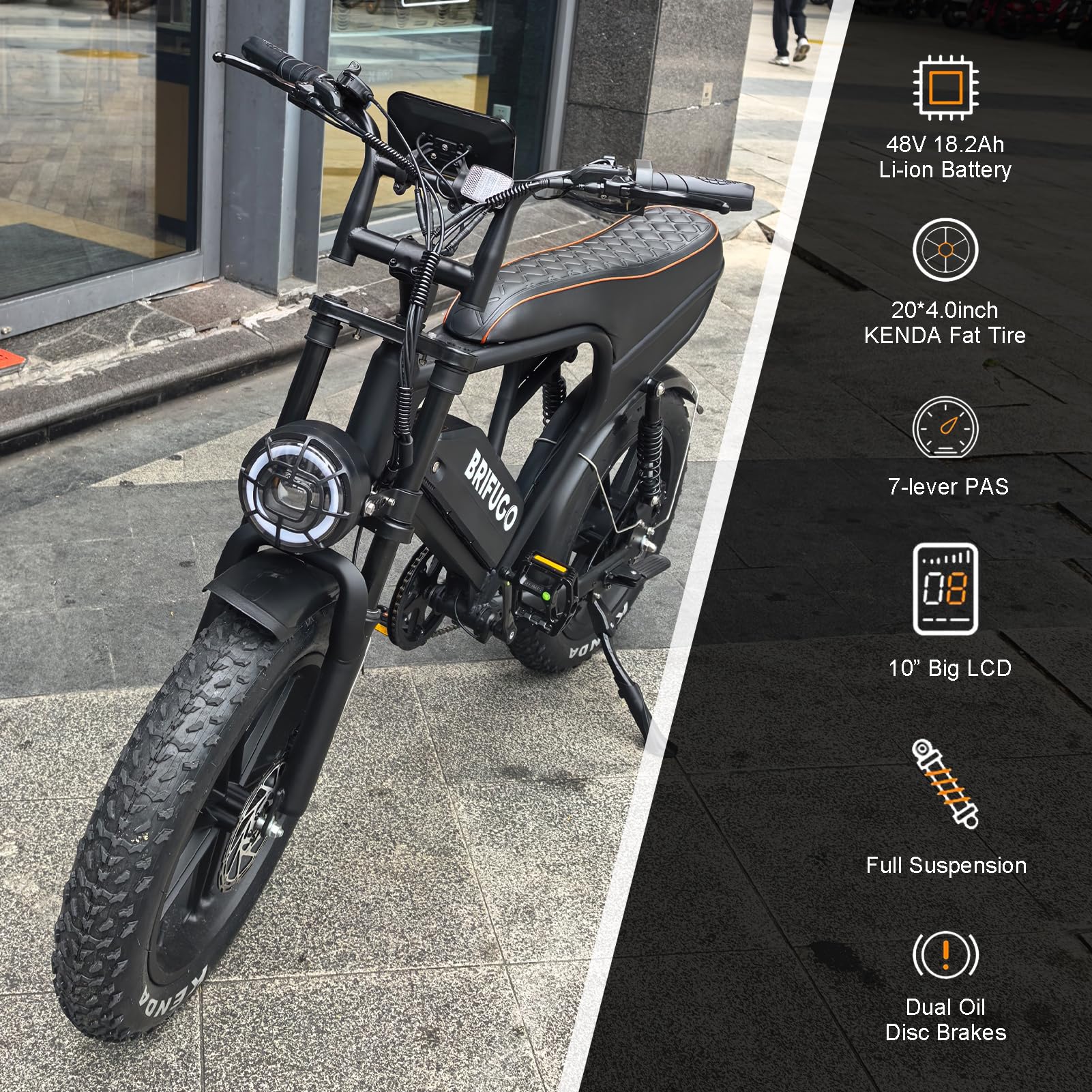 20 cali 4,0 Fat Tire E-Bike Cargo dla dorosłych, mocny bezszczotkowy silnik 48 V, rama ze stopu aluminium, widelec do zawieszenia roweru elektrycznego z bagażnikiem dla mężczyzn i kobiet