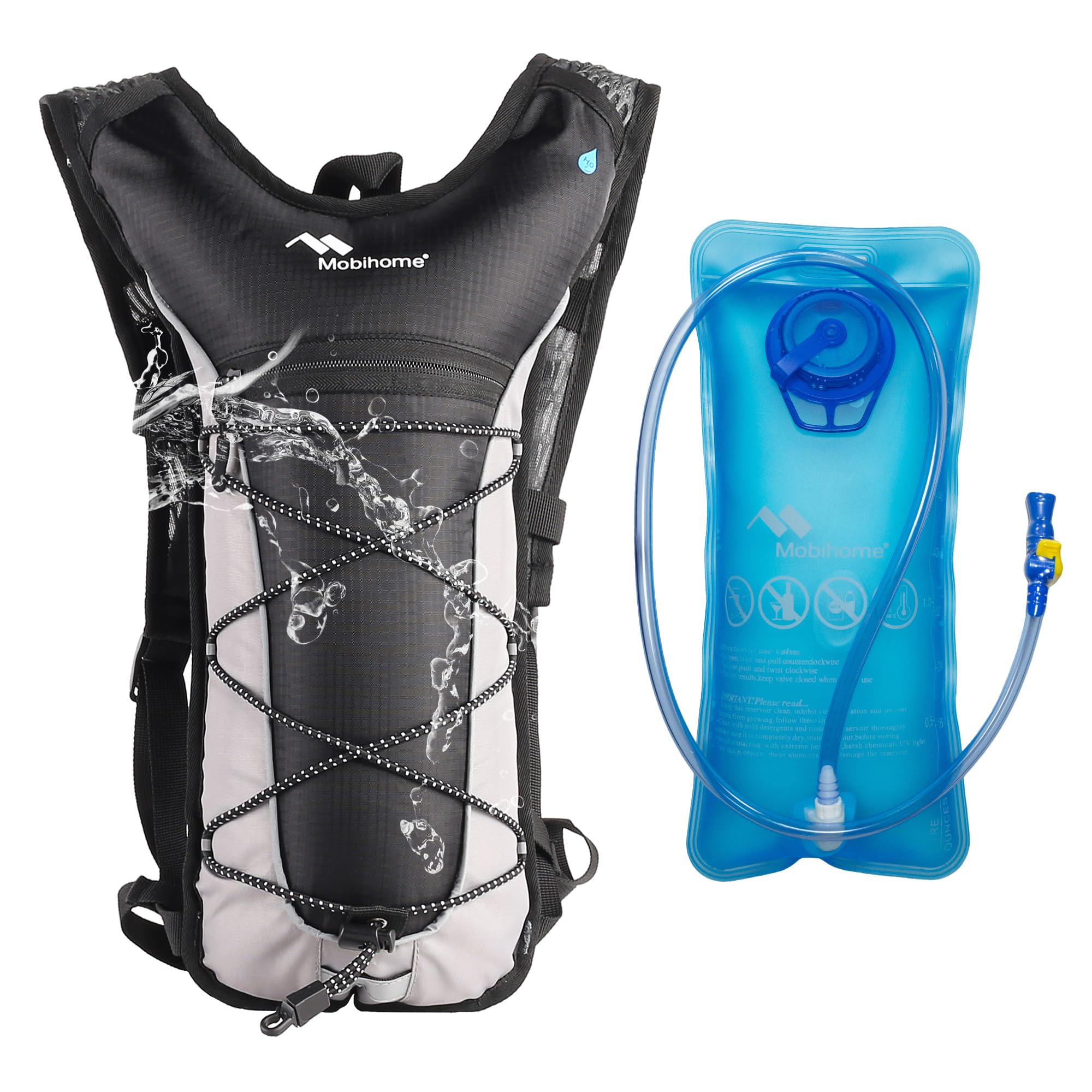 Mobihome Hydration Backpack & 2L Leak Proof Water Hydration Bladder,Lightweight Running Backpack & Hydration Pack, Running, Hiking, Cycling, Climbing,