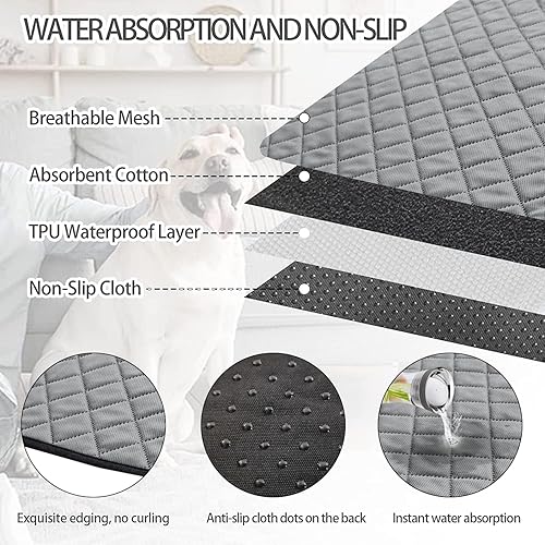 Miniatura 4 de Tapete de 23 x 19 pulgadas con bandeja, sistema completo para entrenamiento de cachorros en interiores y exteriores, caja de arena reutilizable para