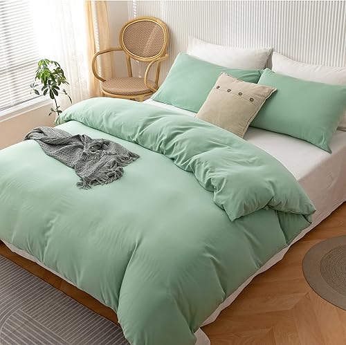 Miniatura 4 de Juego de funda de edredón de algodón egipcio de 600 hilos, tamaño Queen, ultra suave y transpirable, con cierre de cremallera, funda de edredón de