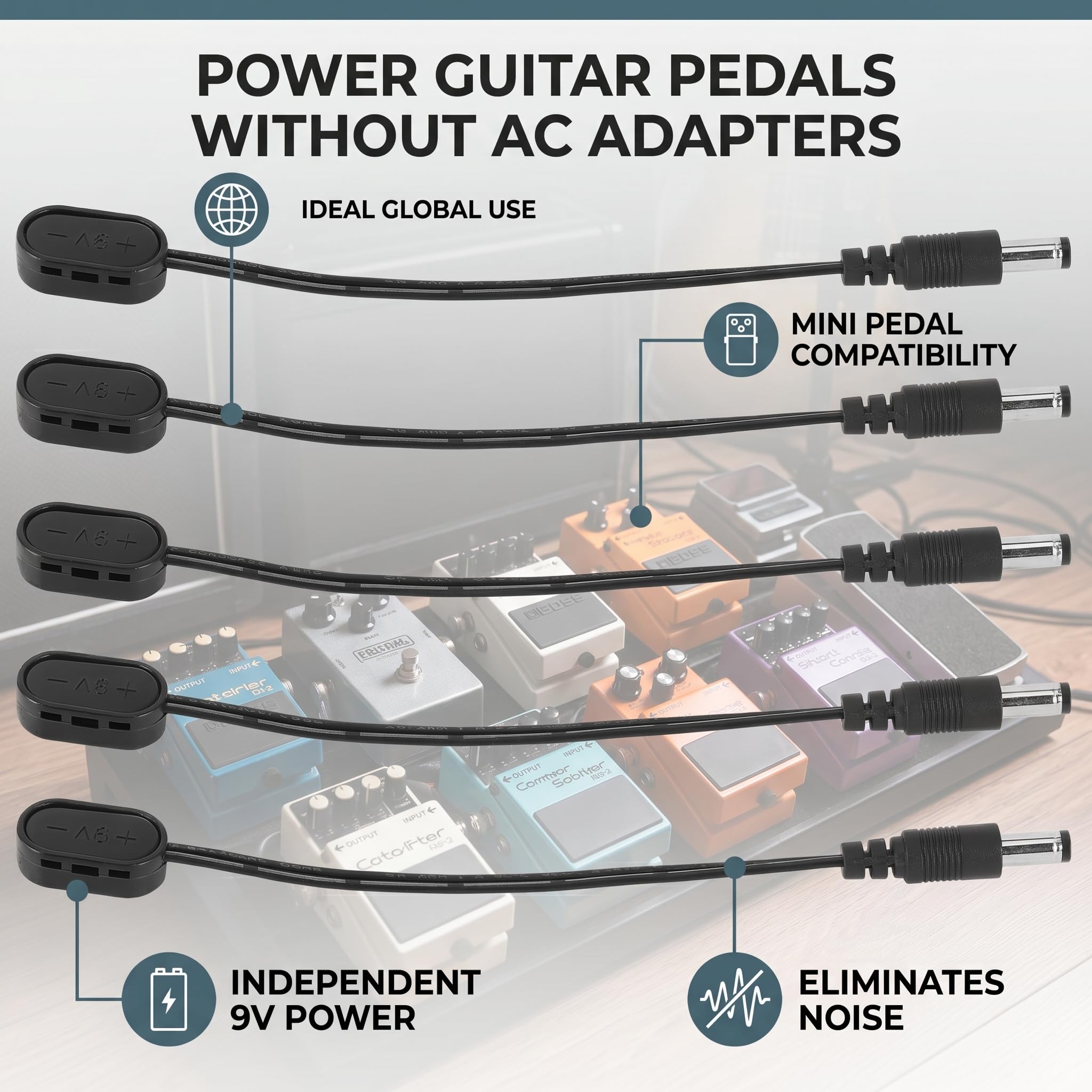 Złącze klipsa baterii, 5 szt. Adapter zasilacza 9 V Złącze klipsa baterii do pedału efektów gitarowych