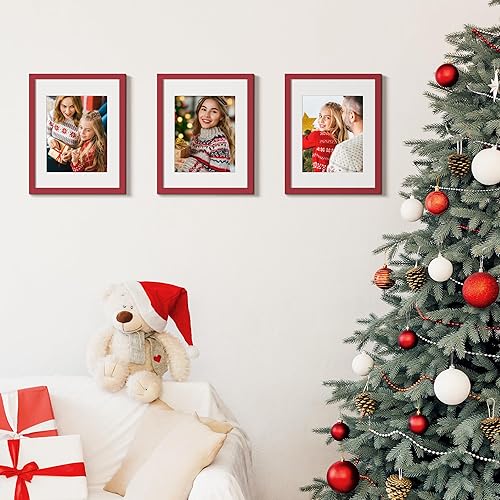 Vista 47 de upsimples - Portarretratos para galería de fotografías en la pared, marcos para fotos de 8 x 10 pulgadas con paspartú u 11 x 14 pulgadas sin Natural