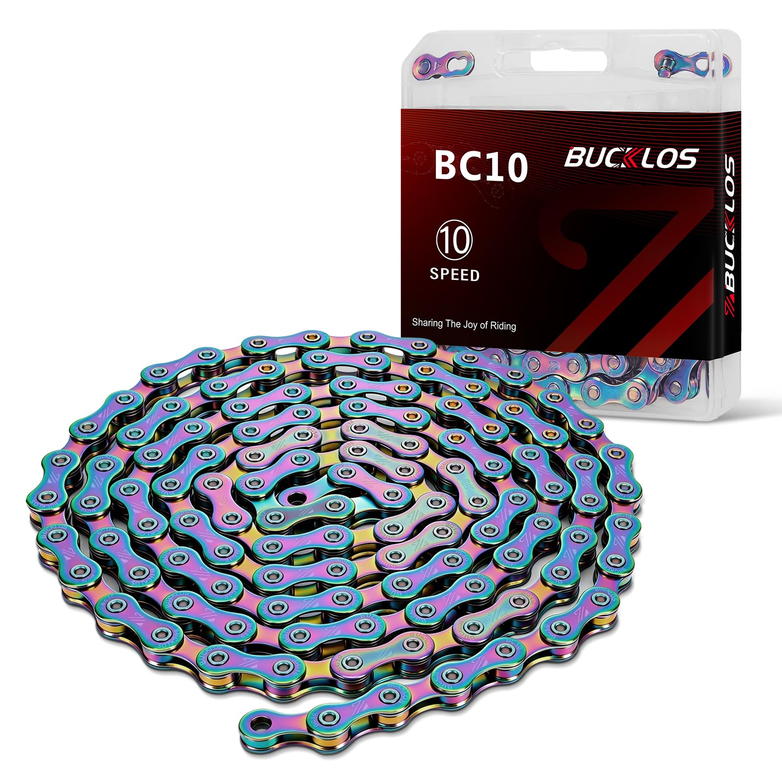 10 Speed Bike Chain,Bicycle Chain 116 Link Compatible with SHIMANO Colorful โ image 1