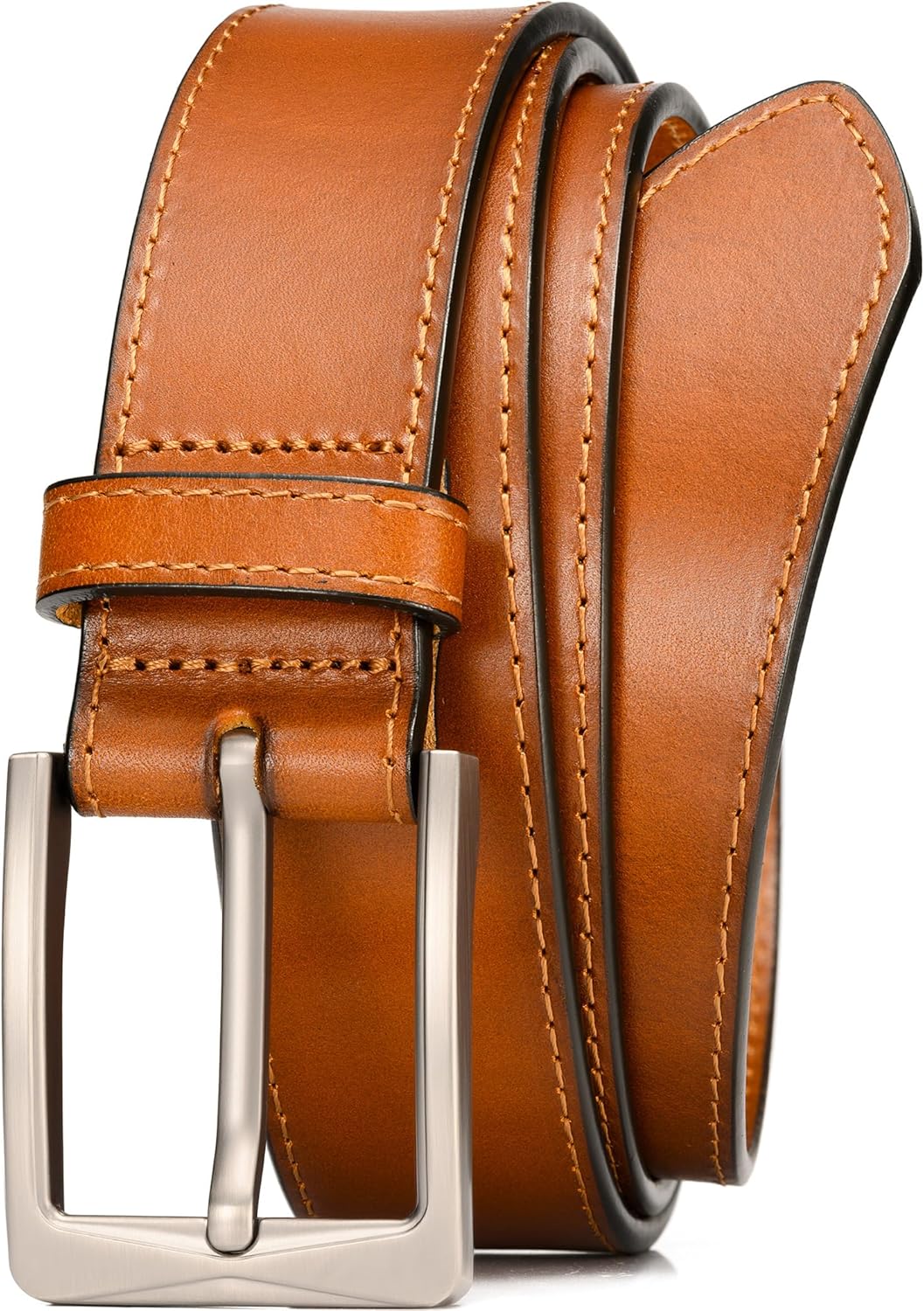 WOLFANT Men's 35mm Dress Casual Belt,100% Italian Full Grain Real Solid Leather