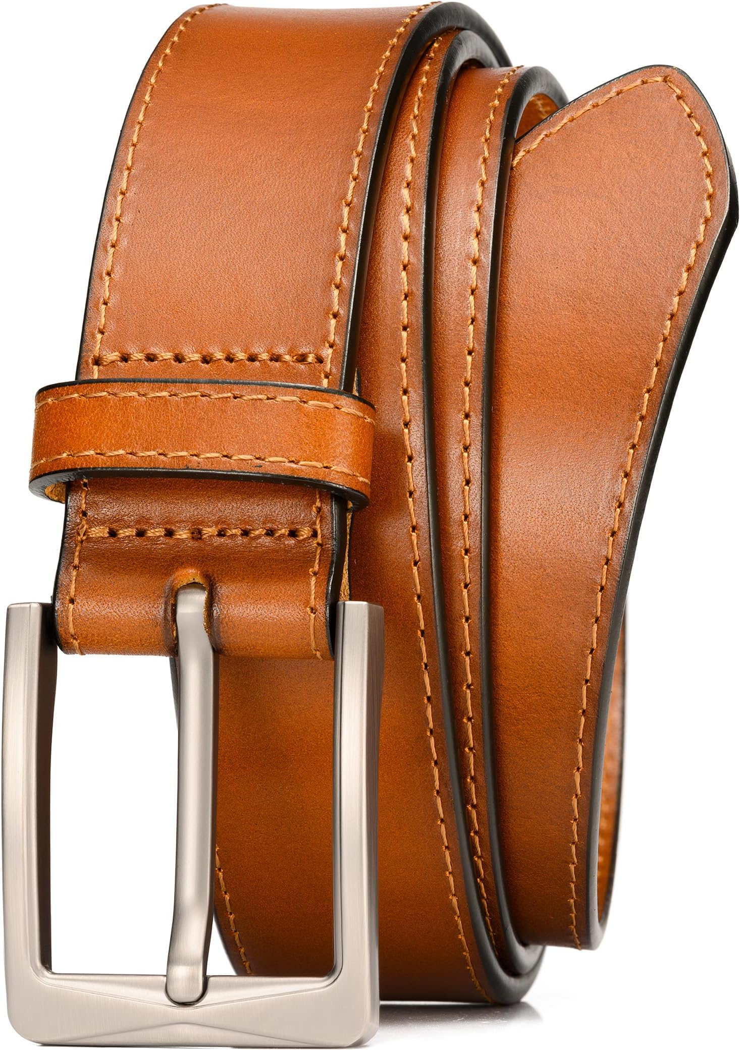 WOLFANT Men's 35mm Dress Casual Belt,100% Italian Full Grain Real Solid Leather