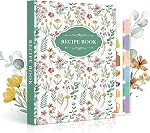 Lanpn Recipe Bouteilles 8,5x11 3 Kit de bague, blanc Organisateur Binder Recette Livre de cuisine imperméable à écrire dans vos propres recettes avec 60 Manches en plastique,116 Recettes, Diviseurs, Labels & Stickers Rose