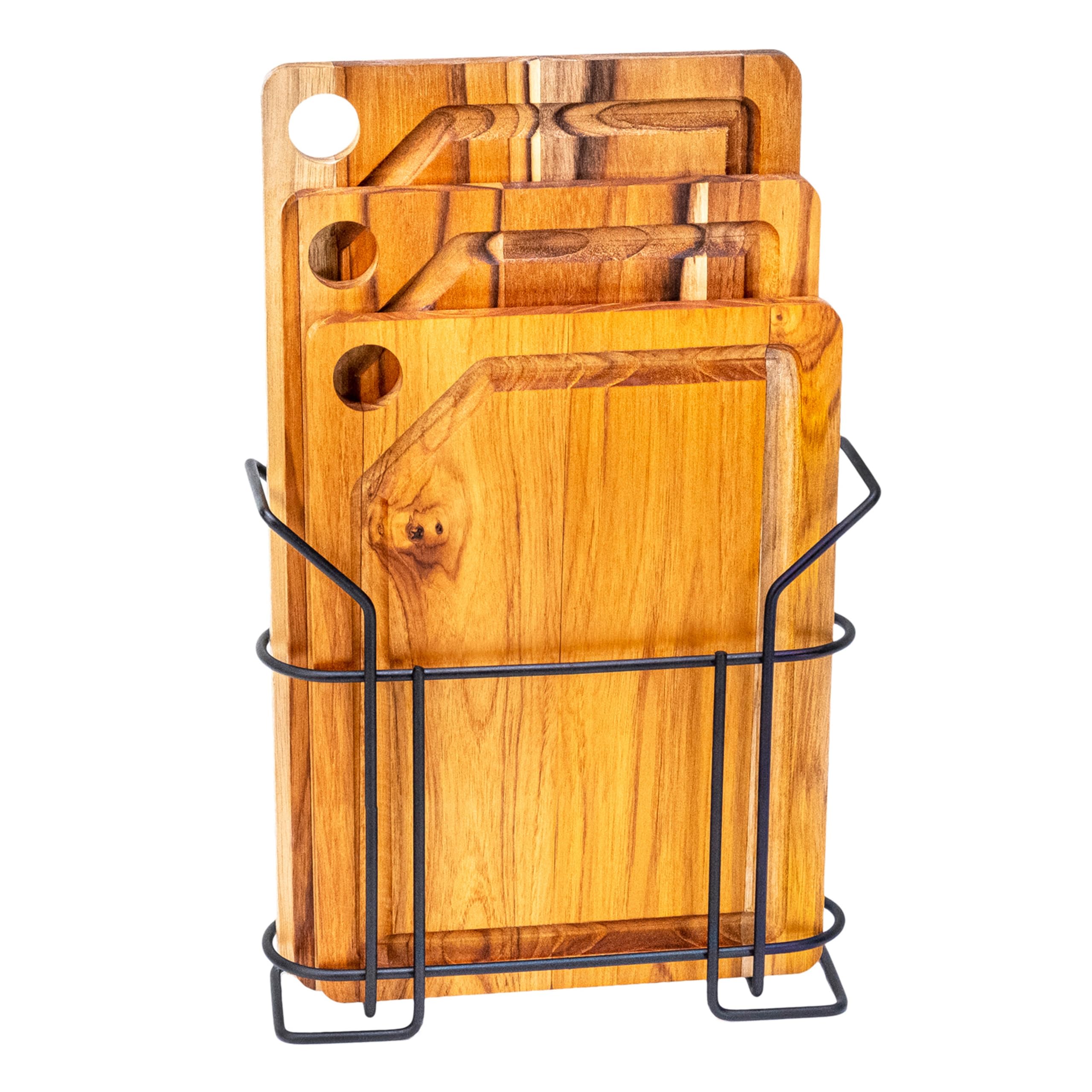 Buch Schneidebrett Set – 3 Stück Aus Holz, Buchförmig, Mit Ständer, Fleckresistent, Für Käse, Fleisch, Gemüse, Küchendeko