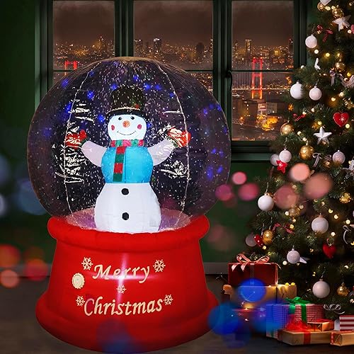 Beyond Your Thoughts Globo de nieve inflable de Navidad 2023 de 6 pies con muñeco de nieve de música, soplador de aire con luz LED brillante, disponible en Yaxa Peru