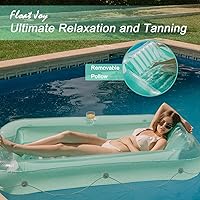 Vista 2 de Float Joy Tanning Pool Floats Adult Inflatable Tanning Bed for Backyard Lake Floats Tanning Pool Lounger Sunbathing Pool