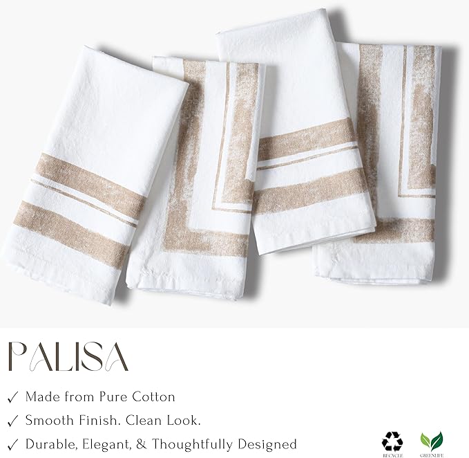 Servilletas de Tela Palisa Beige Pack de 12 45.72x45.72 cm Algodón miniatura 3