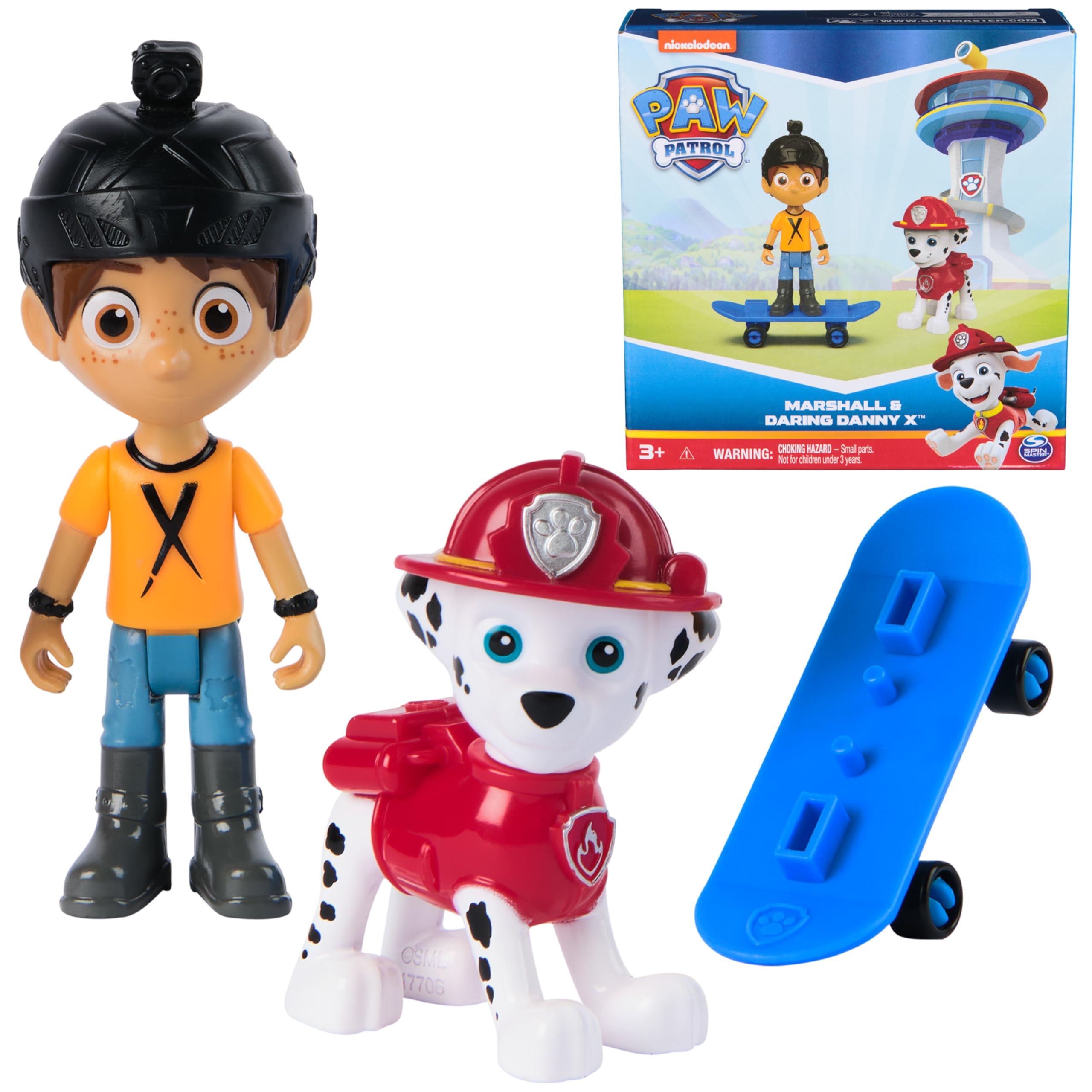Paw Patrol Marshall & Daring Danny X Figures Set with Skateboard