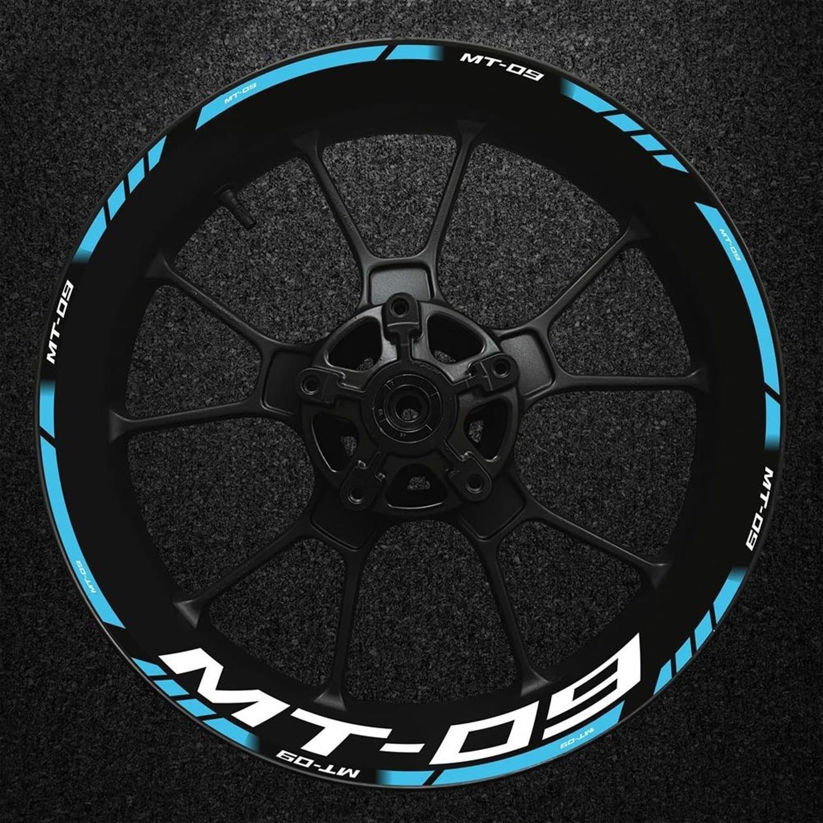 Motorcycle Wheel Sticker Rim Decal Hub Stripe Tape Waterproof Decals for Yamaha Mt-09 Mt09 Decorative(Color1)