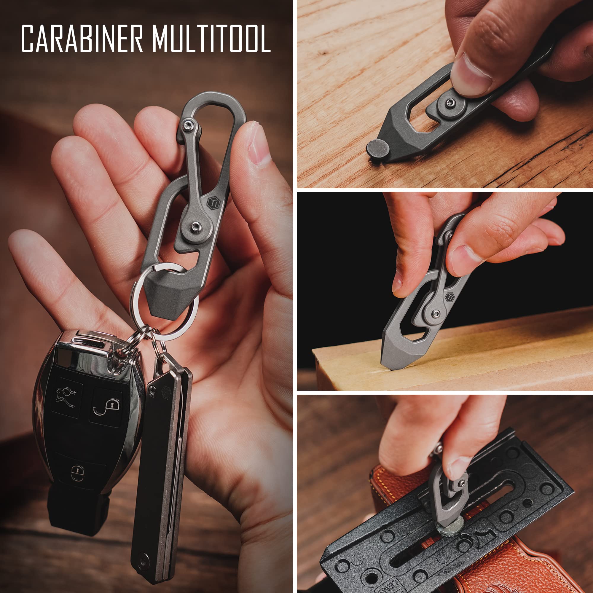 Amazon | KeyUnity マルチツール カラビナ チタン KU04 キーホルダー