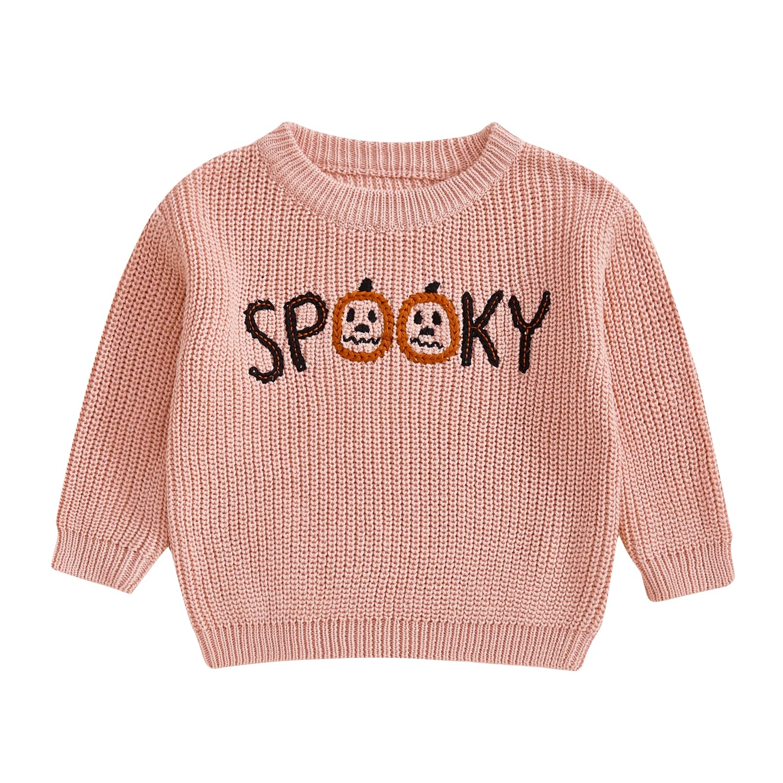 LSFYSZD Toddler Baby Girls Boys Halloween Pumpkin Sweaters Long Sleeve Crew Neck Winter Warm Knitwear Pullover Jumpers Top — view 95