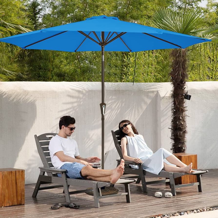 MUCHENGHY 9ft Patio Umbrella Market Outdoor Table Umbrella