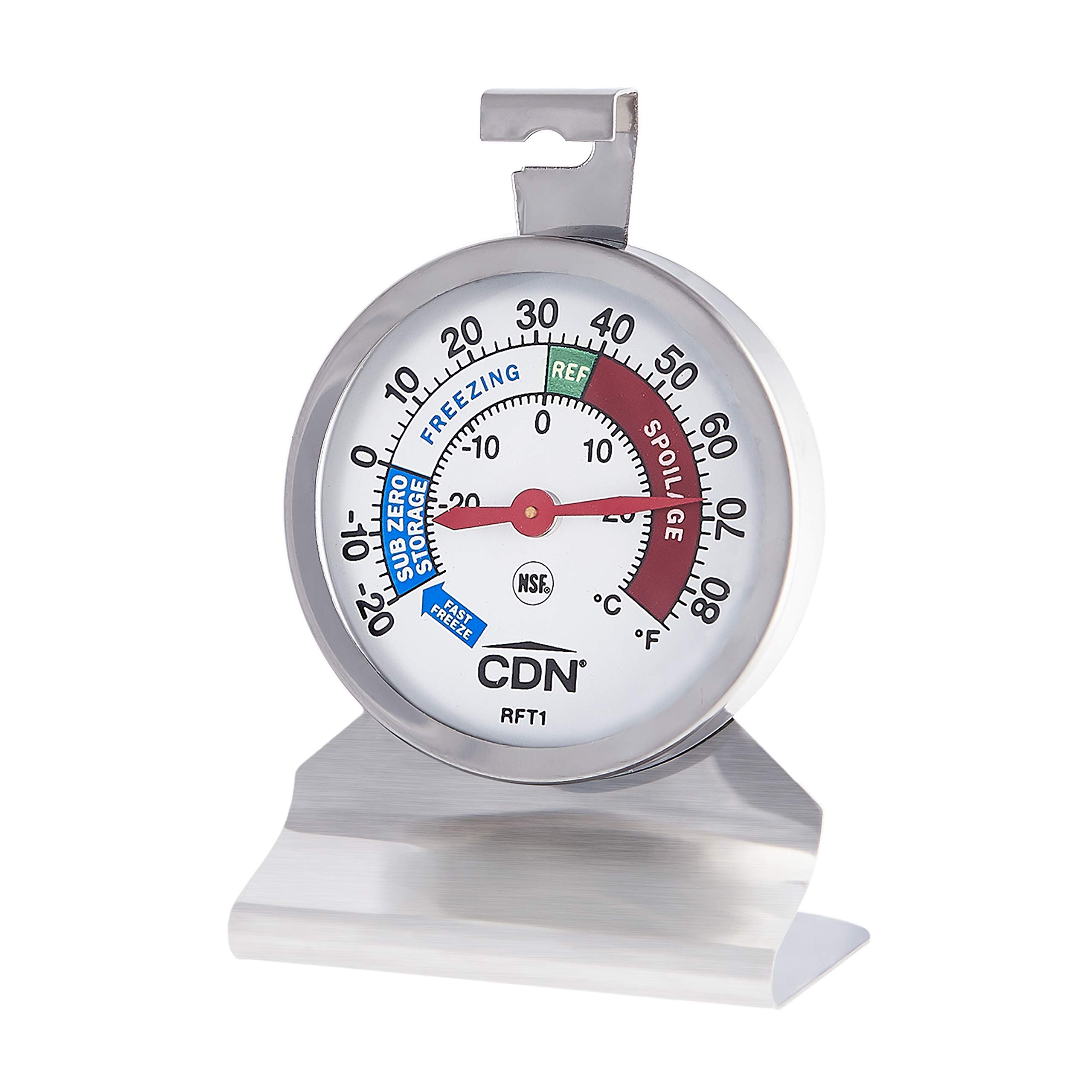 CDN 1 / ProAccurate Heavy Duty Refrigerator/Freezer Thermometer / Silver Refrigerator Thermometers