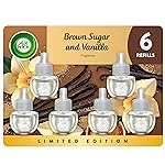 Air Wick Plug In Scented Oil Refill, Infused with Essential Oils, Plug In Air Fresheners for Home, Brown Sugar & Vanilla, 6 ct