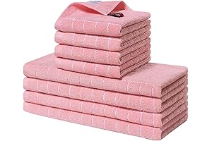 Homaxy Checkered Pink Dish Towels for Kitchen and Home Use