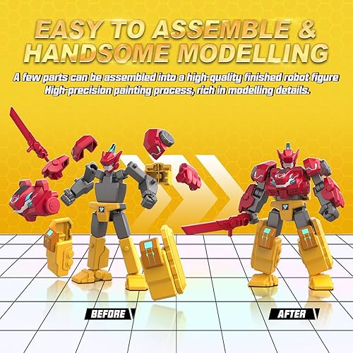 Miniatura 6 de Mini figura de robot de 2 piezas de ala de explosión de Stego y ala de perno Raptor, alto de 4.3 pulgadas, fácil de montar, movible de varias