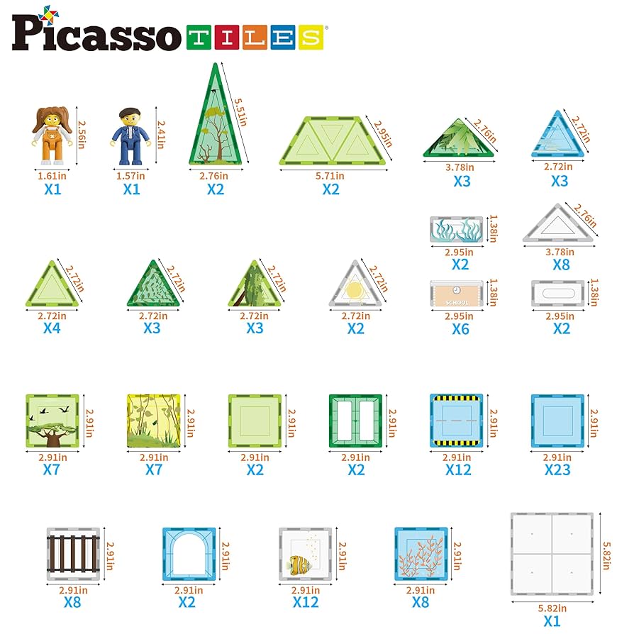 Amazon.com: PicassoTiles Magnet Tiles Building Blocks 3-in-1