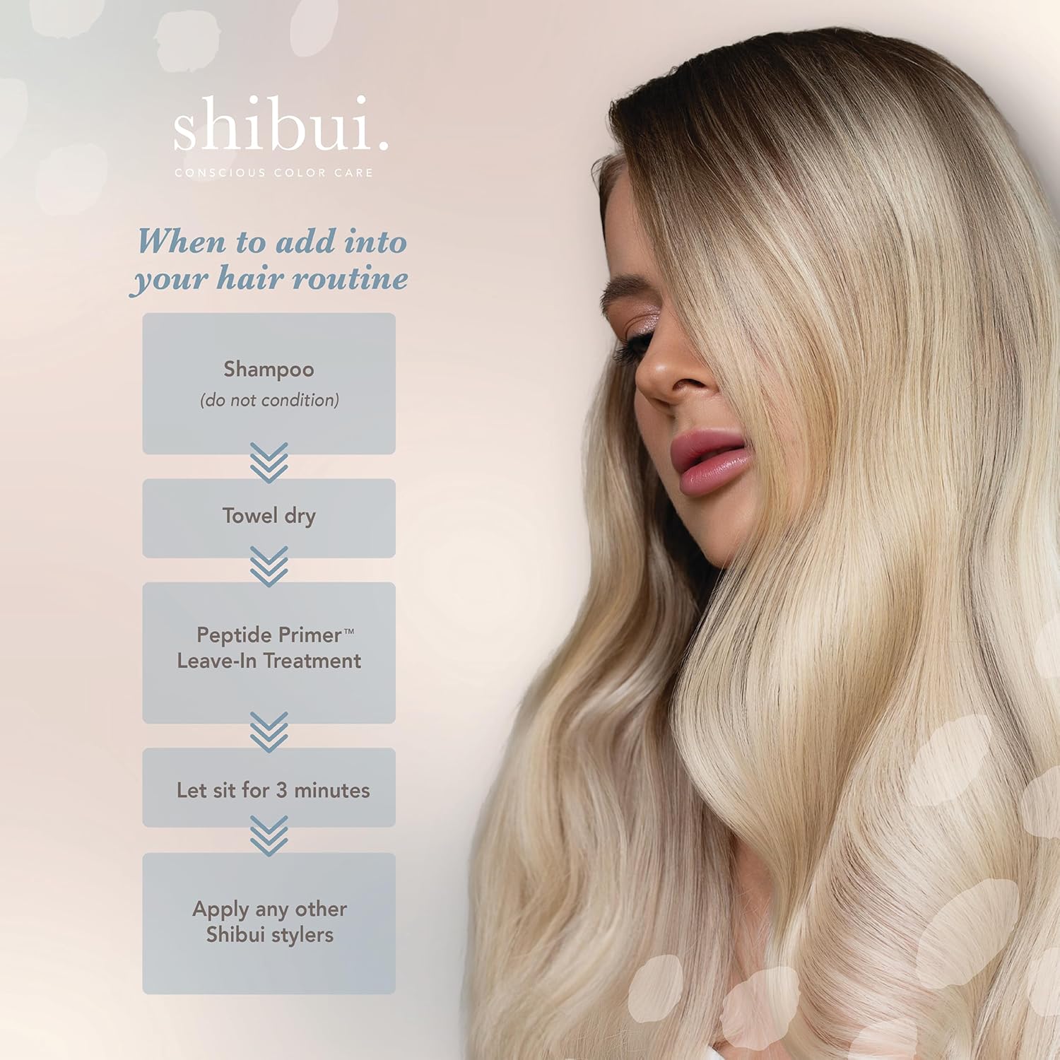 Shibui Peptide Primer Leave-In, Fortifies & Enhances Shine, for Chemically- and Color-Treated Hair, 1.7 Fl Oz