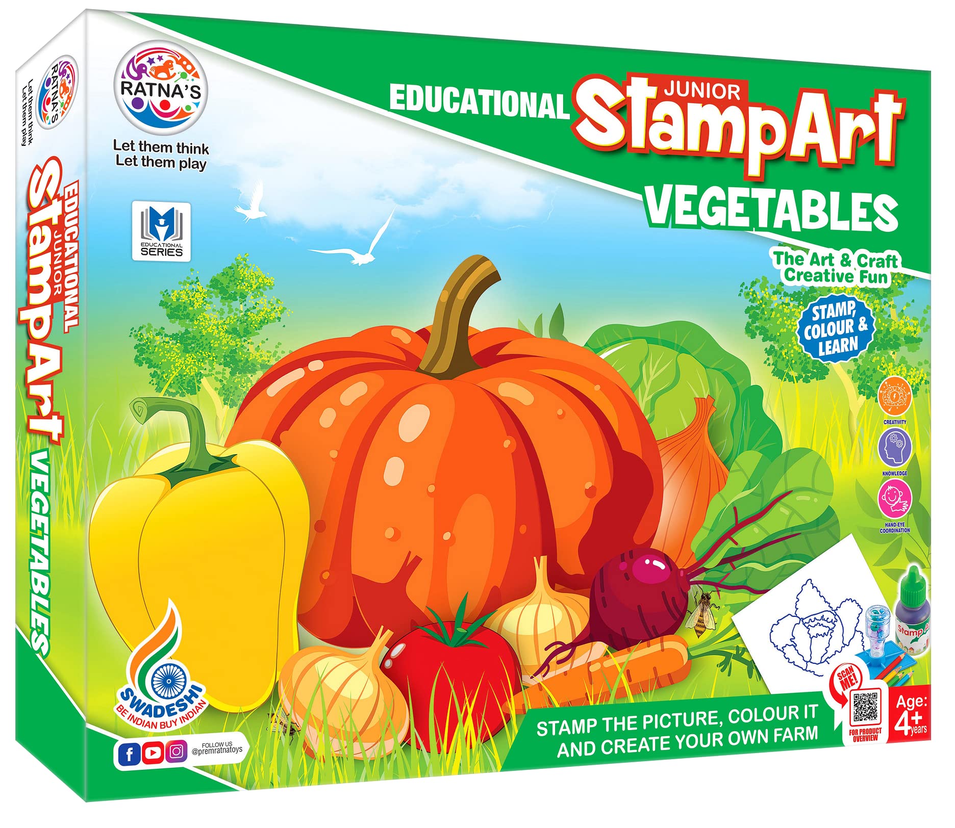 Ratnas Educational Art & Craft Stamp Art Vegetable Small with 6 Different Vegetable Stamps for Kids Ages 4+ (B075SCX2BX) Amazon Price History, Amazon Price Tracker